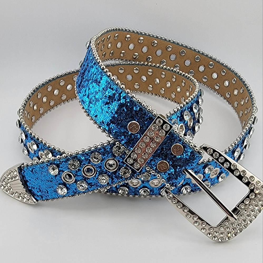 Blue Rhinestone Sparkle Fun Fashion Belt